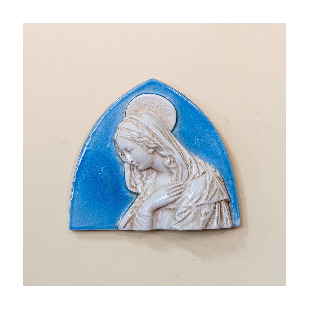 Small Colorful Glazed Ceramic Madonna